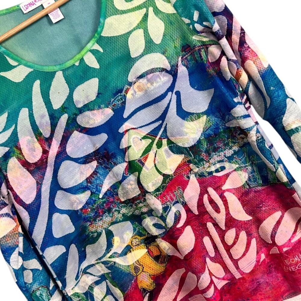 Leoma Lovegrove Womens PM Petite M Tunic Top Art to Wear Florida Artist Tropical